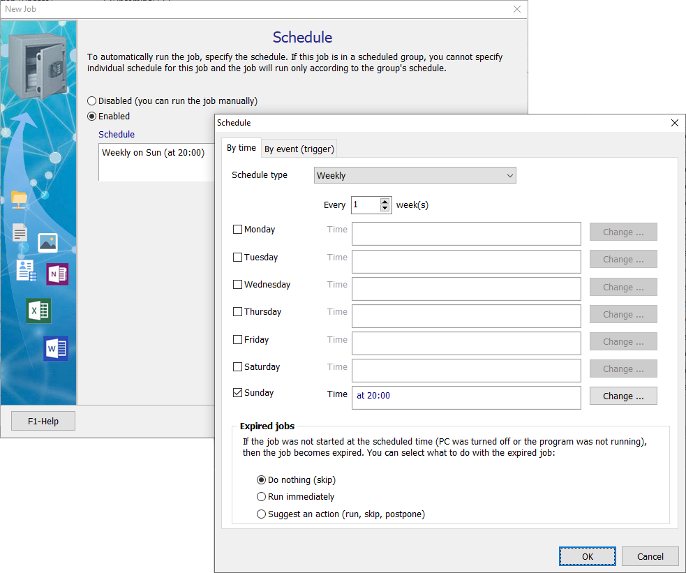 Periodic backup schedule