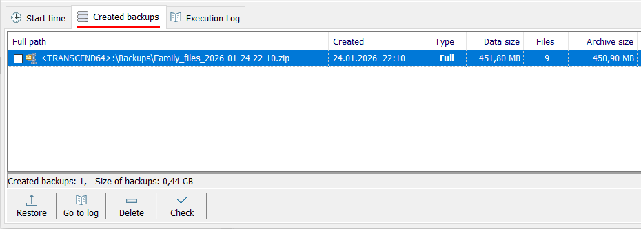 created ZIP archive as result