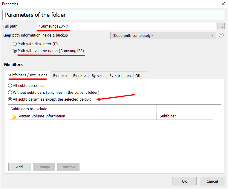 Parameters of the flash drive