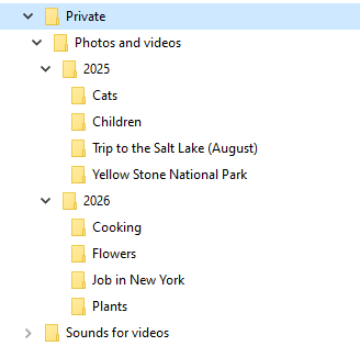 folder structure for storing photo/video collections