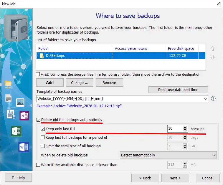Where to save backups