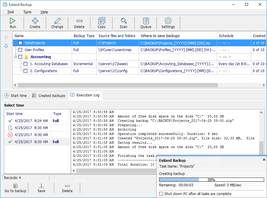 automated folder backup linux