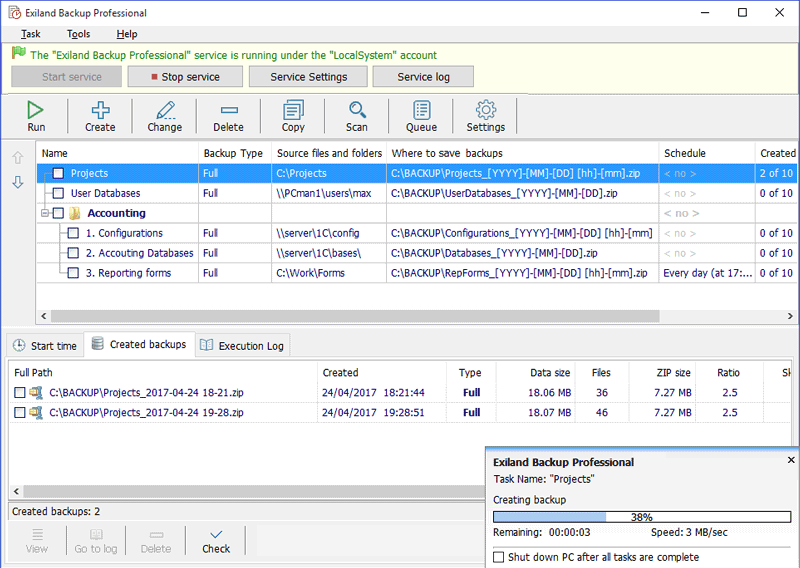 Windows 7 Exiland Backup Professional 6.7 full